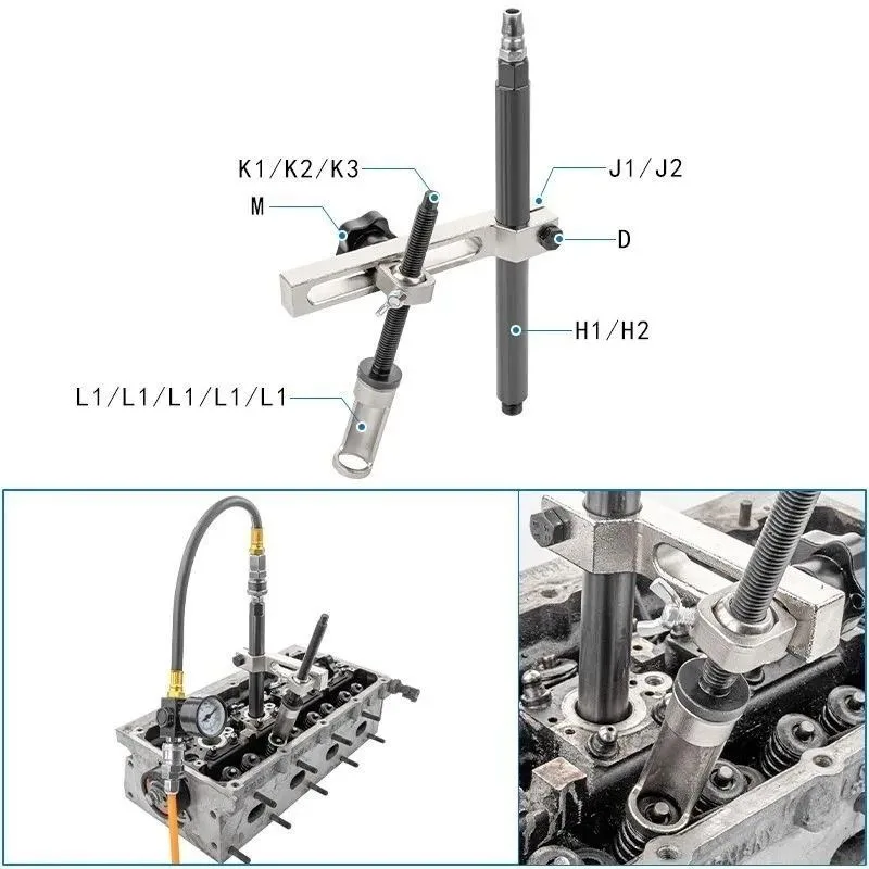 Cylinder Head Service Set Tool Kit Valve Spring Compressor Removal Installer Replacement valve oil seal tool