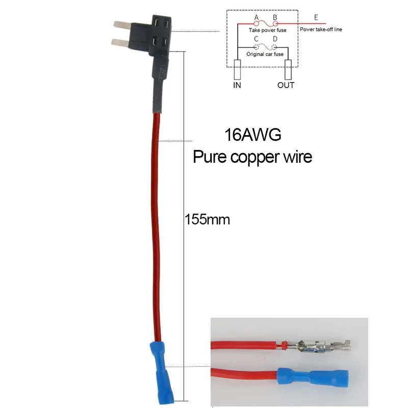 12V MINI SMALL MEDIUM Size Car Fuse Holder Add-a-circuit TAP Adapter with 10A Micro Mini Standard ATM Blade Fuse