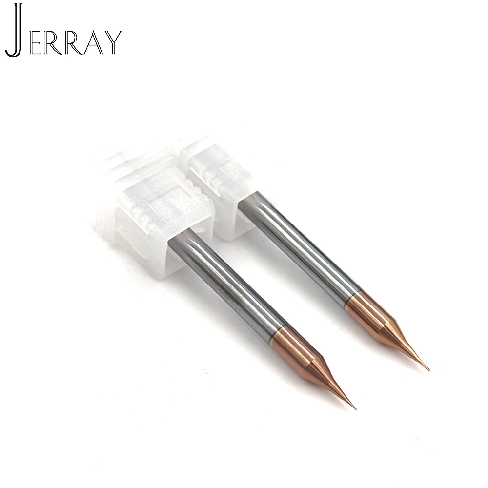 JERRAY D0.2 0.3 0.4 0.5 0.6 0.7 0.8 0.9 HRC55 60 2 المزامير مايكرو كربيد شقة نهاية مطحنة مربع نهاية مطحنة CNC نهاية قاطعة المطحنة