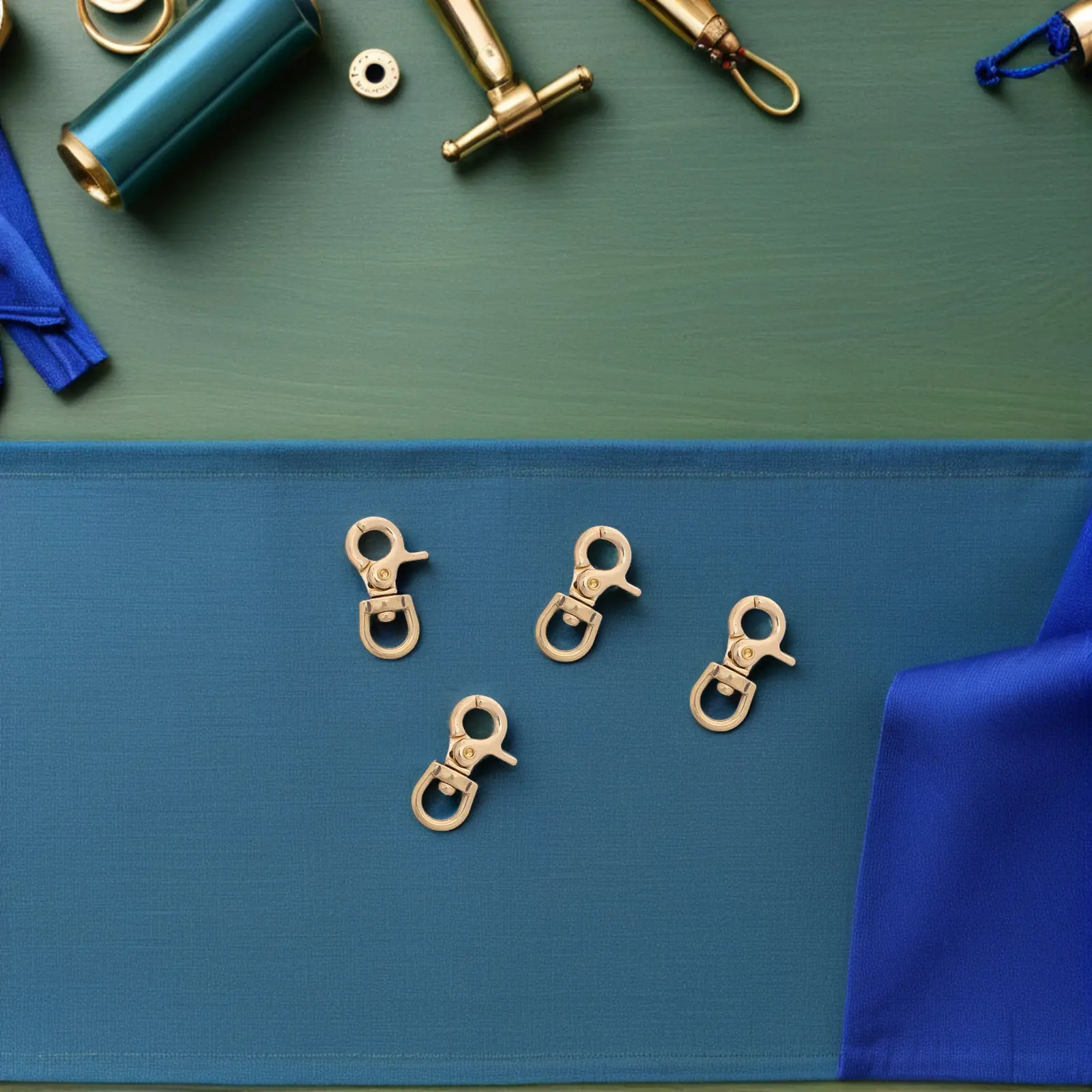 4Pcs Swivel Lobster Clasp Solid Brass Rotating Spring Snap Hooks Keychain Lanyard Clips for DIY Bag Accessories Keyring Clip