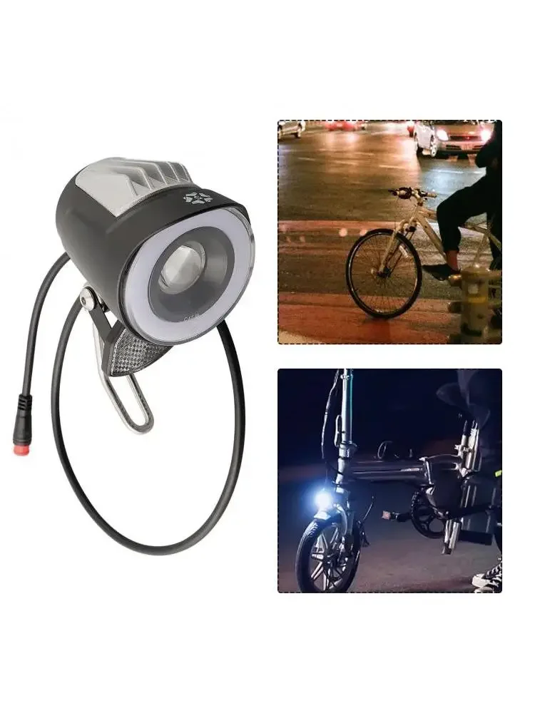 AliExpress NONE E-Bike LED Headlight Front Light Spotlight 6-48V Headlight For Night Riding 2pins Connector Electric Vehicle Accessories