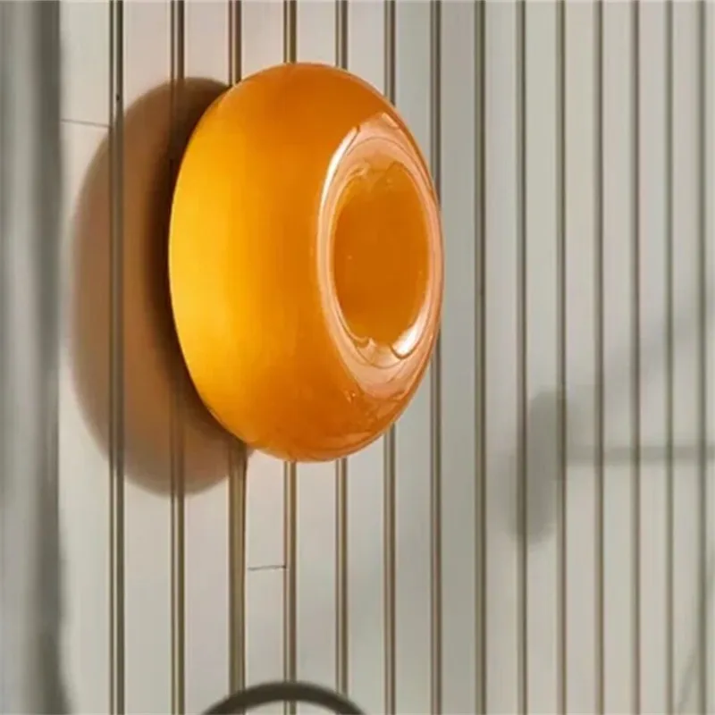 laranja donut lampada de parede estilo bauhaus lampada de toque sala de estar fundo de tv quarto cabeceira corredor luz decorativa corredor 01