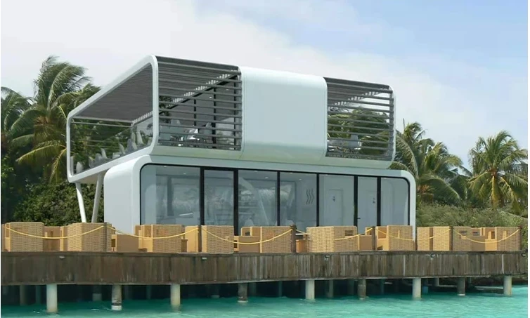 تخصيص المنقولة عطلة فيلا شاطئ منتجع جراب الترفيه تجربة الصلب ساندويتش لوحة المواد لشقة المنزل #4