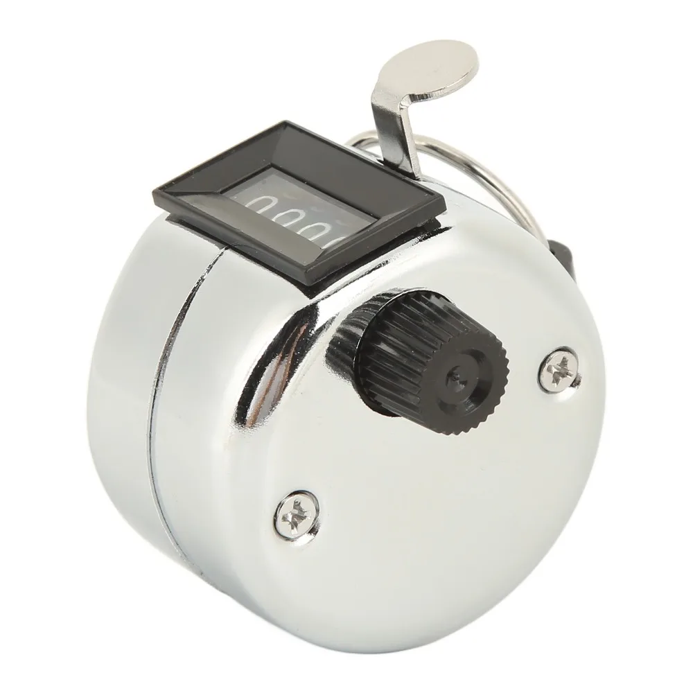 5pcs Durable 4 Digit Display Clicker Counter Metal Casing Battery-Free Hand Tally Counter Mechanical Clicker For Coaching