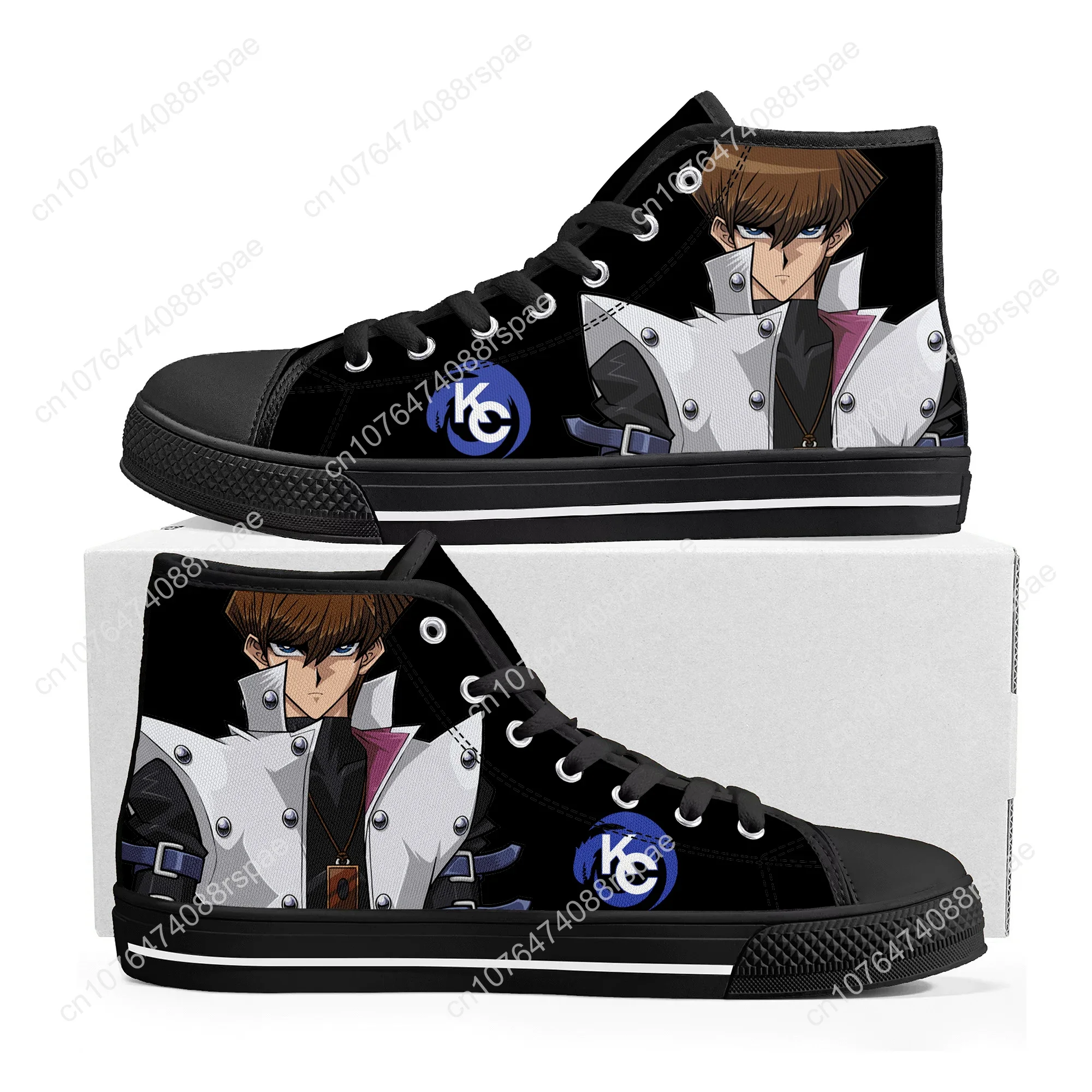 Yu-Gi-Oh Seto Kaiba Blauwe Ogen Witte Dragon Hoge Sneakers Heren Dames Tiener Canvas Sneaker Casual Paar Schoenen Aangepaste Schoen