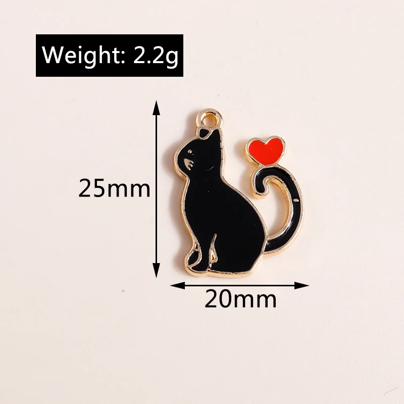 20 Stück Cartoon Tier Charms Emaille Katze Charms Anhänger für Schmuckherstellung Tropfen Ohrringe Halsketten Armbänder Zubehör DIY Geschenk – Detail 27