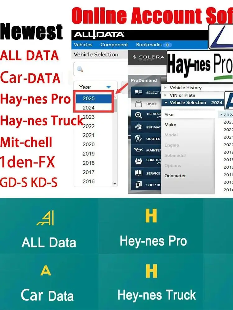2026 Online account voor Alldata Autodegrafiek Nieuwste autoreparatiesoftware voor werkplaats Alle gegevens Hay-nes Pro Ondersteuning mobiel / pc - afbeelding 2