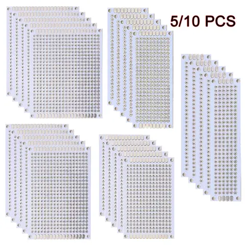 5/10PCS PCB 보드 프로토 타입 보드 흰색 2x8/3x7/4x6/5x7/7x9cm DIY 납땜 프로젝트 용 양면 회로 기판