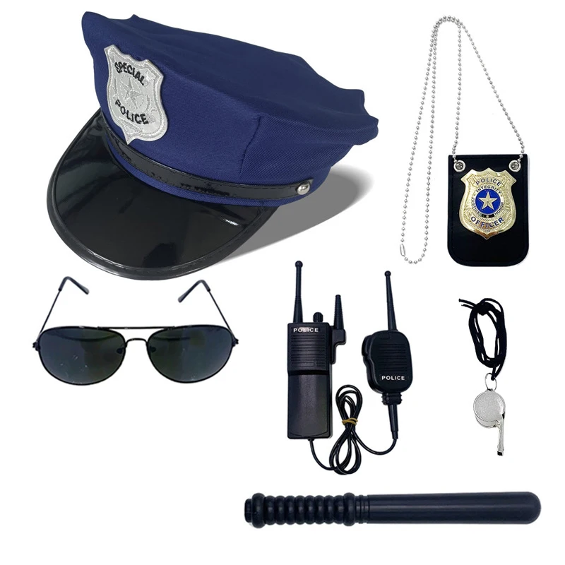 1PCS / 4-teiliges Set Erwachsene Polizei Hut Octagon Flachen Hut Cosplay Leistung Maskerade Spaß Requisiten Polizei Hut uniform Zubehör – Detail 16