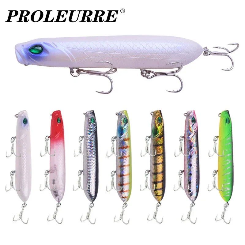 1 Pc Topwater Pencil Fishing Lure 10cm 17.5g Long Casting Popper Floating Wobbler Plastic Artificial Bait with Hooks Bass Pike