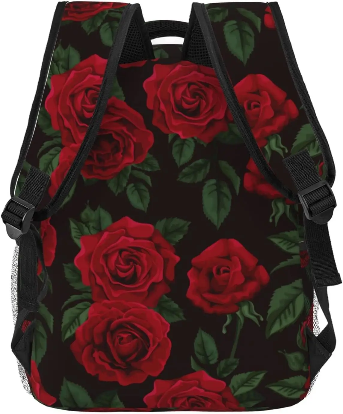 Red Rose Flower Pattern Lightweight Laptop Backpack for Women Men College Bookbag Casual Daypack Travel Bag