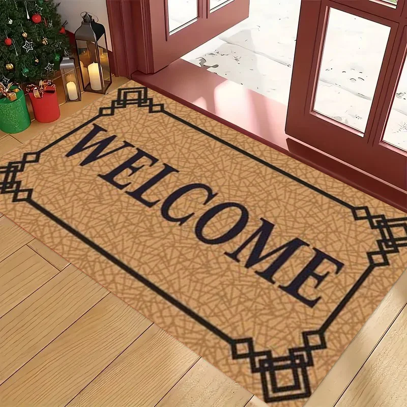 Welcome Doormat - Classic Design with Elegant Border, Perfect for Indoor and Outdoor Use, Adds Warmth to Your Home Entrance