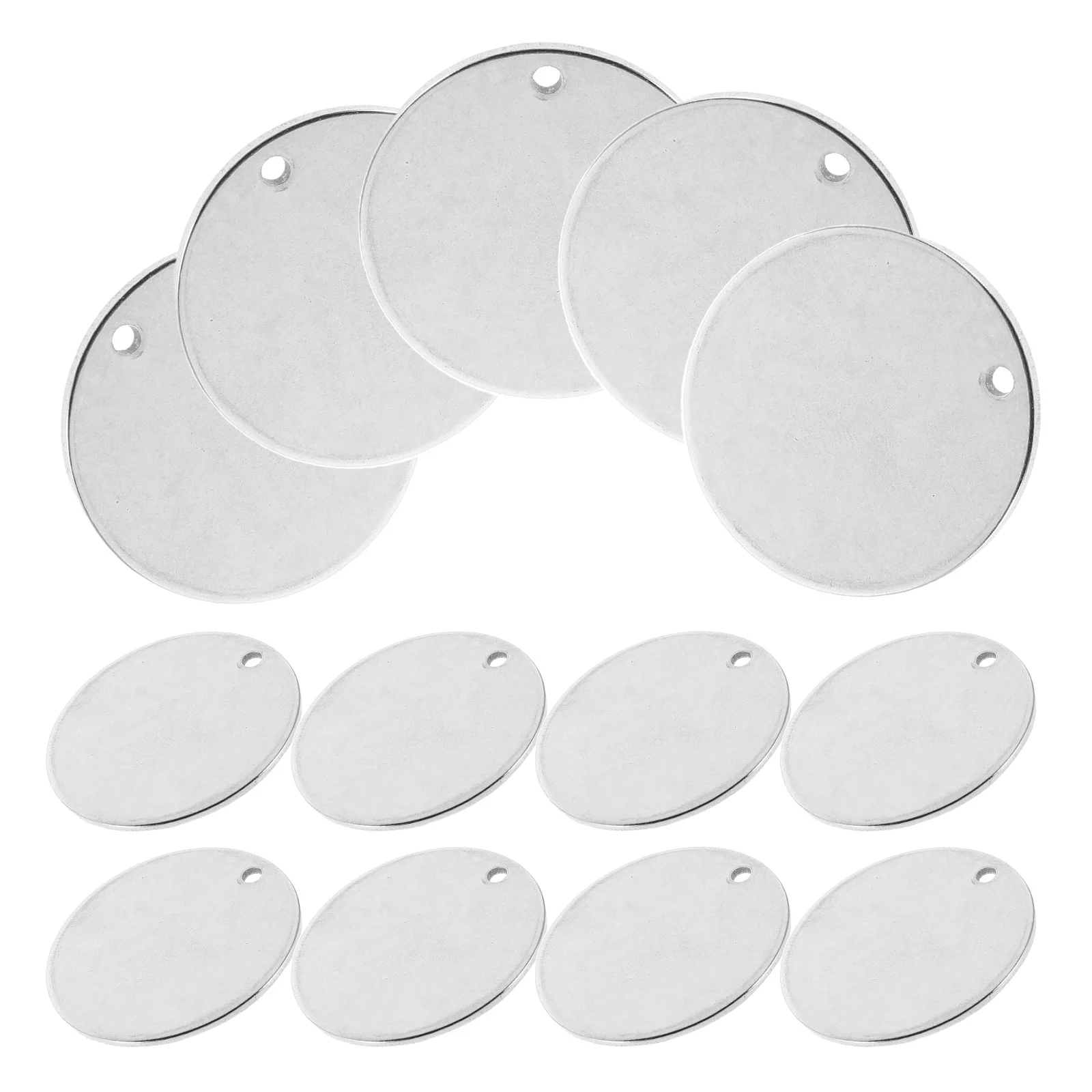 

100Pcs Round Stainless Steel Metal Pendant Blanks 25mm Engravable Dog Tags DIY Jewelry Making Keychains Pet Name Tag Blanks