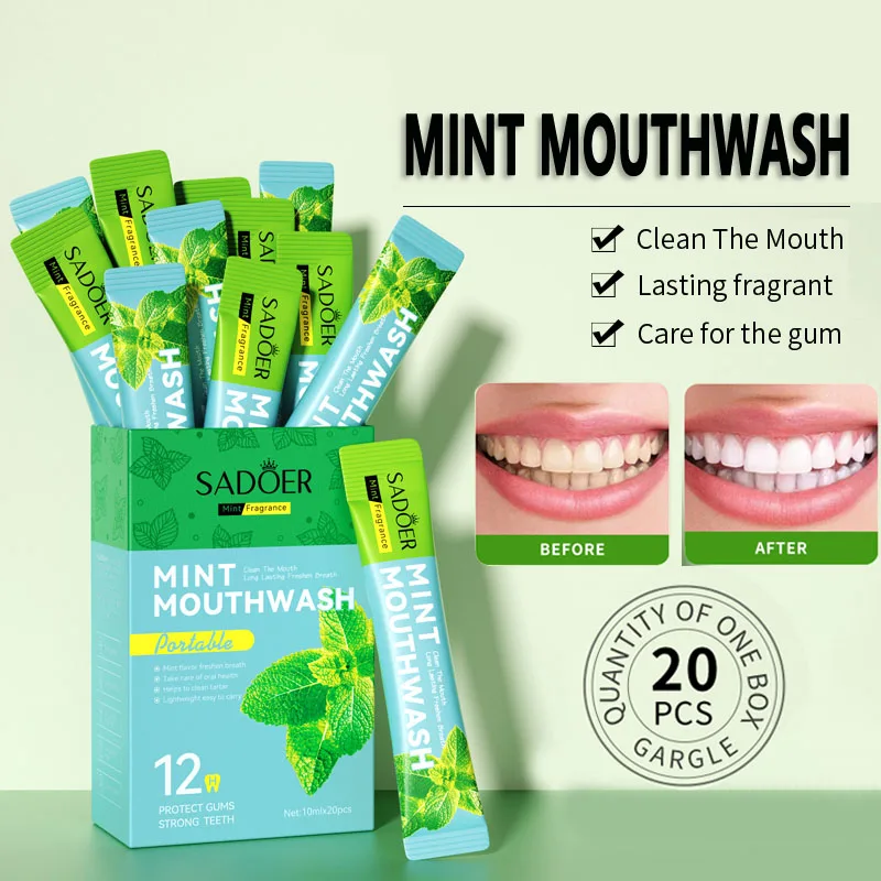 20pcs mint mouthwash, travel size convenient mouthwash, fresh breath, care for teeth, long-lasting fresh oral care mouthwash