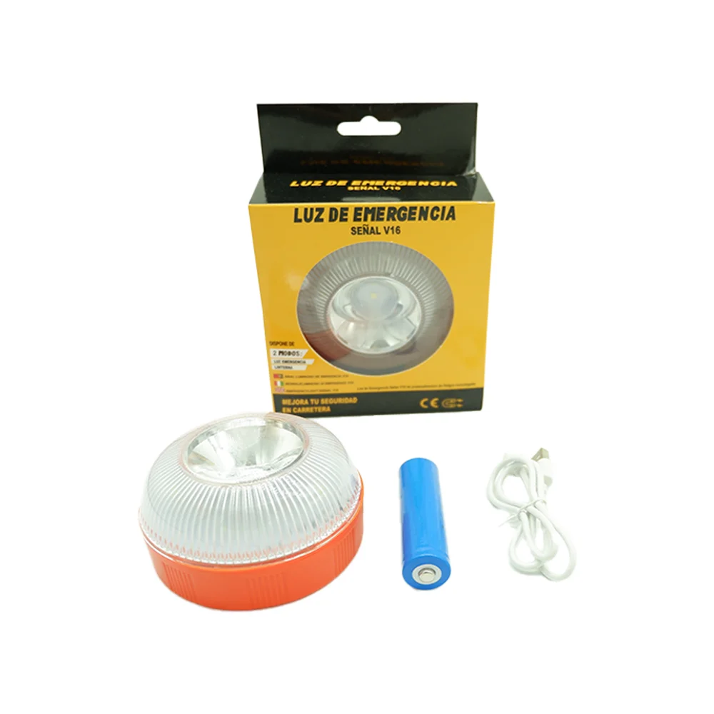 Élargies de sécurité routière LED V16 – Conception rechargeable, support magnétique pour avertissement de route, stroboscope d'urgence de voiture et lampe de travail