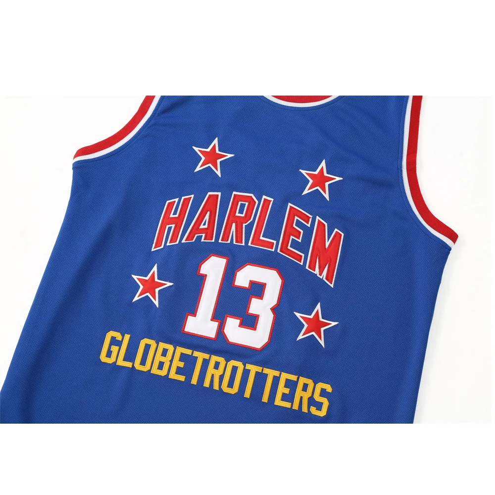 Basketball Jerseys HARLEM GLOBETROTTERS 13 CHAMBERLAIN Sewing Embroidery Cheap Outdoor Sports Jersey High-quality Blue 2024 New