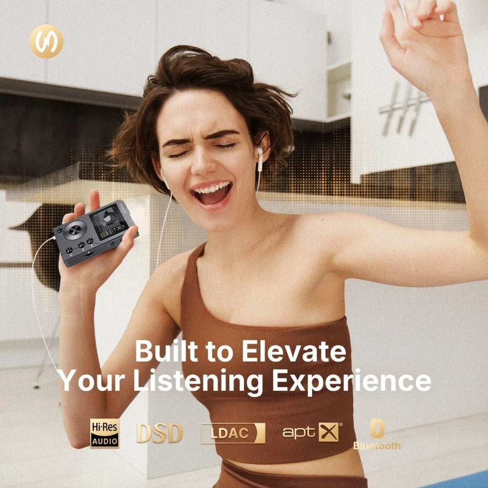 مشغل MP3 عالي الدقة يعمل بالبلوتوث 5.2 مشغل موسيقى DSD HiFi بدون فقدان مشغل صوت رقمي محمول مع دعم بطاقة 64 جيجابايت #2