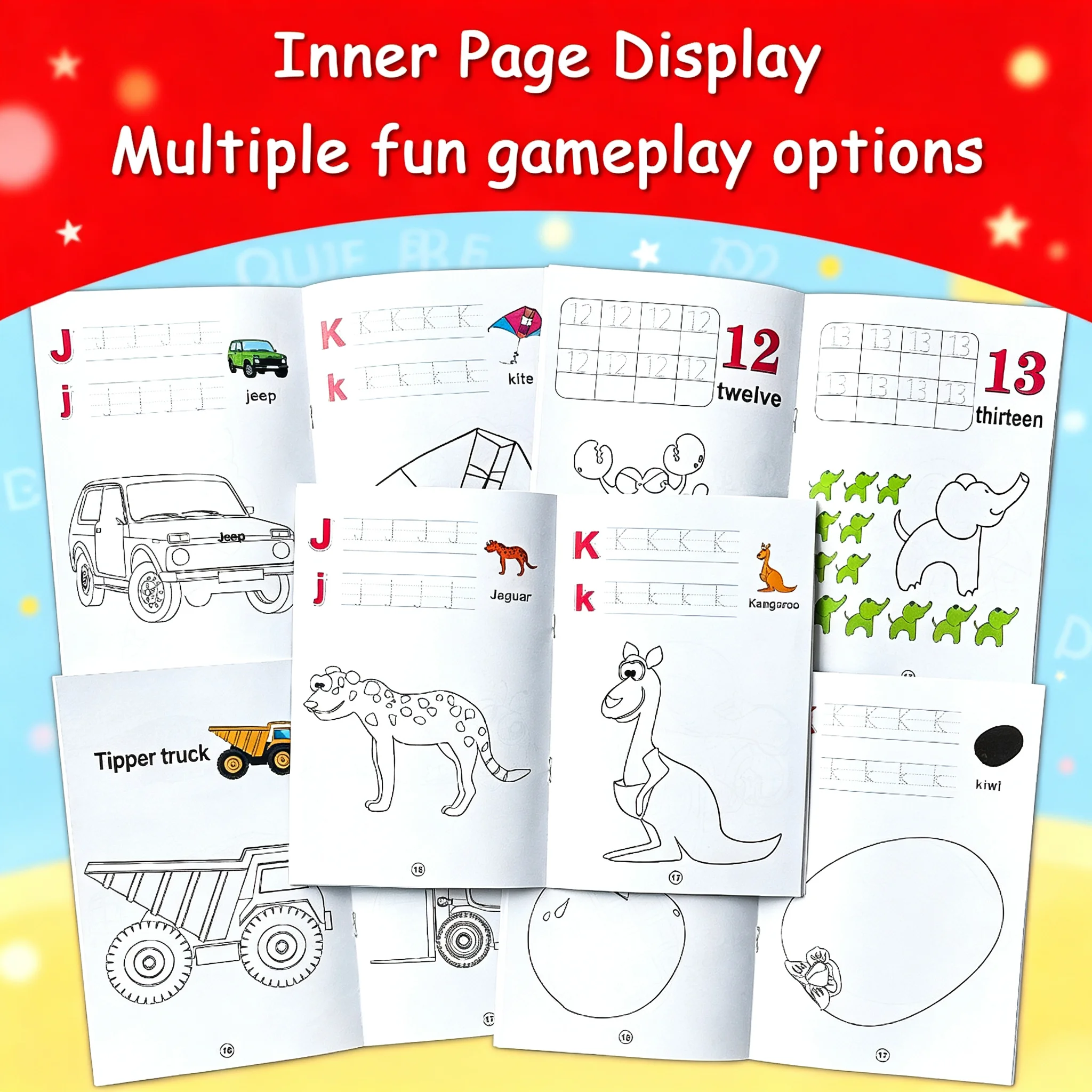 Educational Children's Coloring Books - Various Theme Activity Drawing Books Fun Gifts for Young Kids Creative Learning