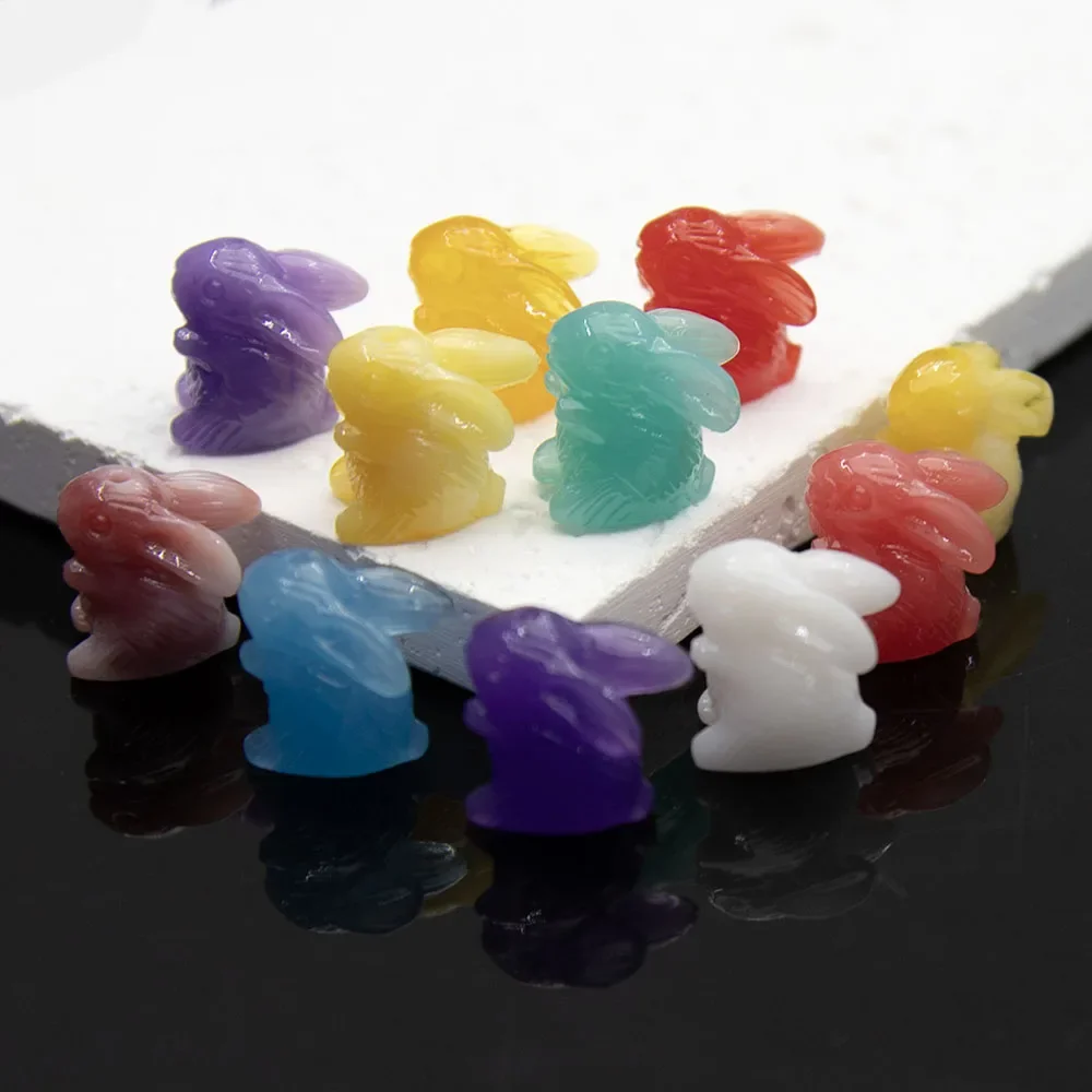 13x17 مللي متر أرنب على شكل مجوهرات من مادة الراتنج لطيف الخرز فصل الخرز صنع قلادة سوار أقراط 10 قطعة/الحزمة #2