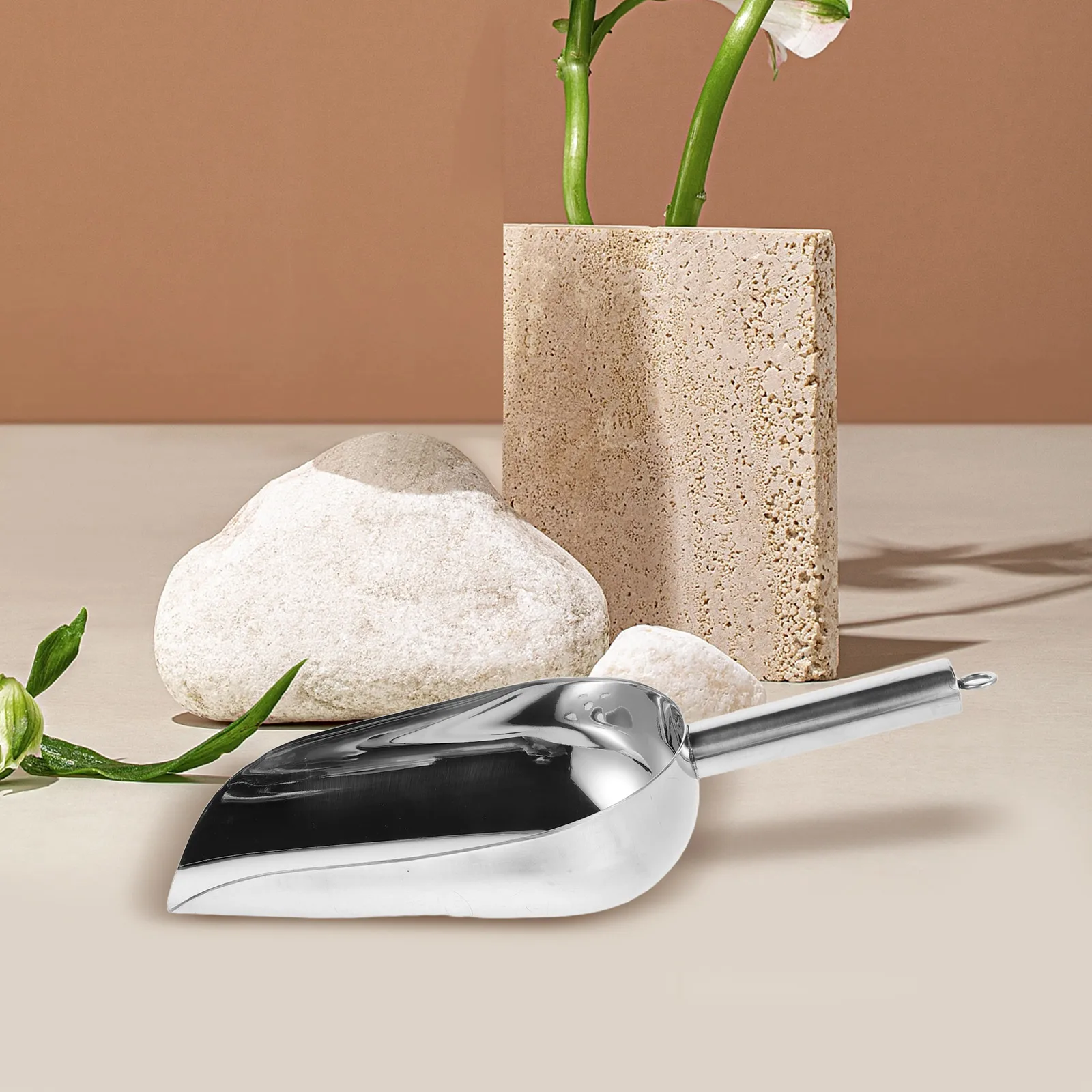 

Stainless Steel Ice Scooper Skimmer Slotted Design Efficient Filtration Freezer Bins Ice Buckets Kitchen Food Scooping