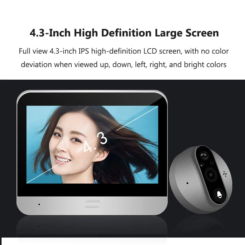 4,3-дюймовый Wi-Fi Tuya умный видеодомофон 1080P двусторонний голосовой домофон дверной глаз камера домашней безопасности видео дверной звонок ночного видения