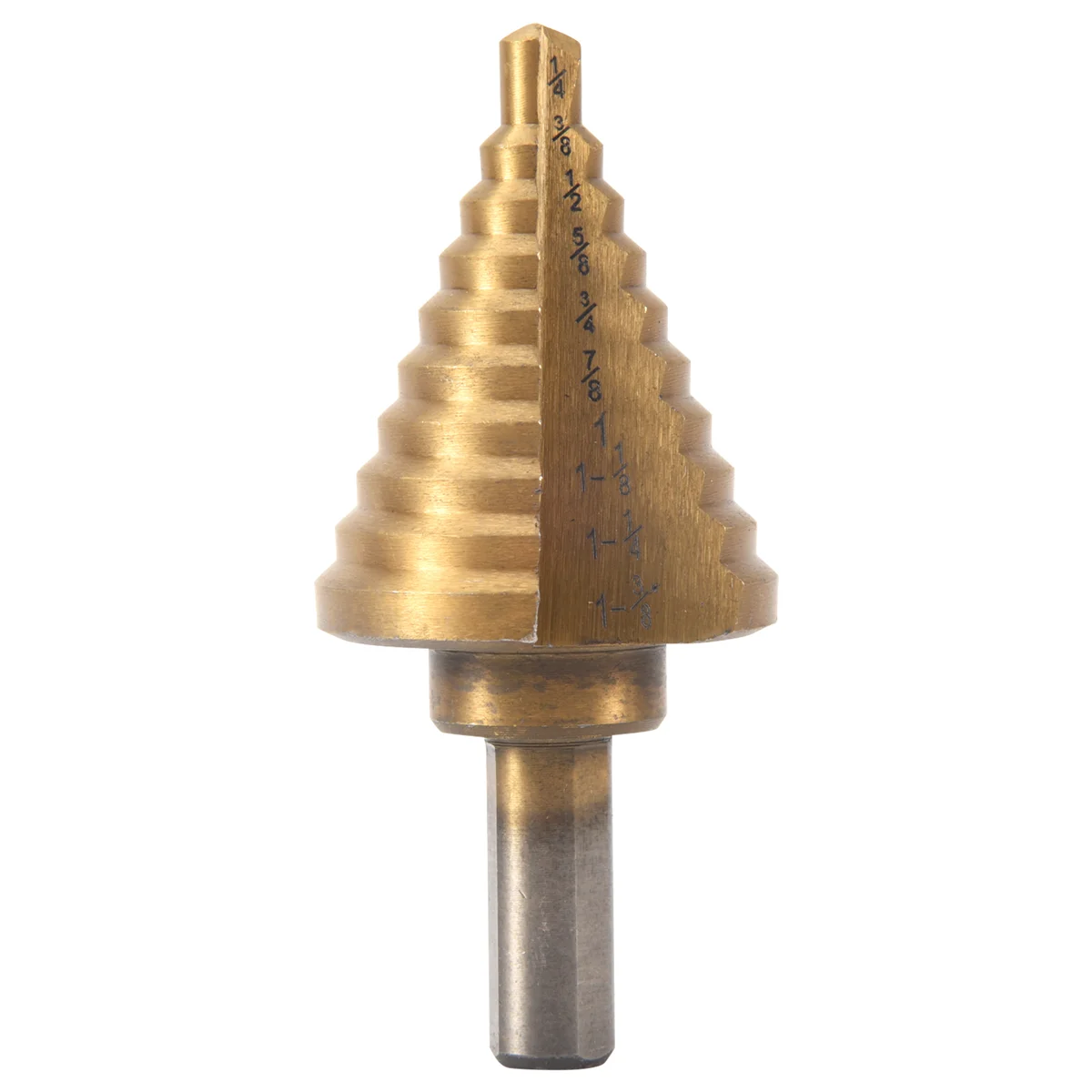 Step Drill Cone Drill Bits, High Speed Steel 10 Steps 1/4 to 1-3/8 inch