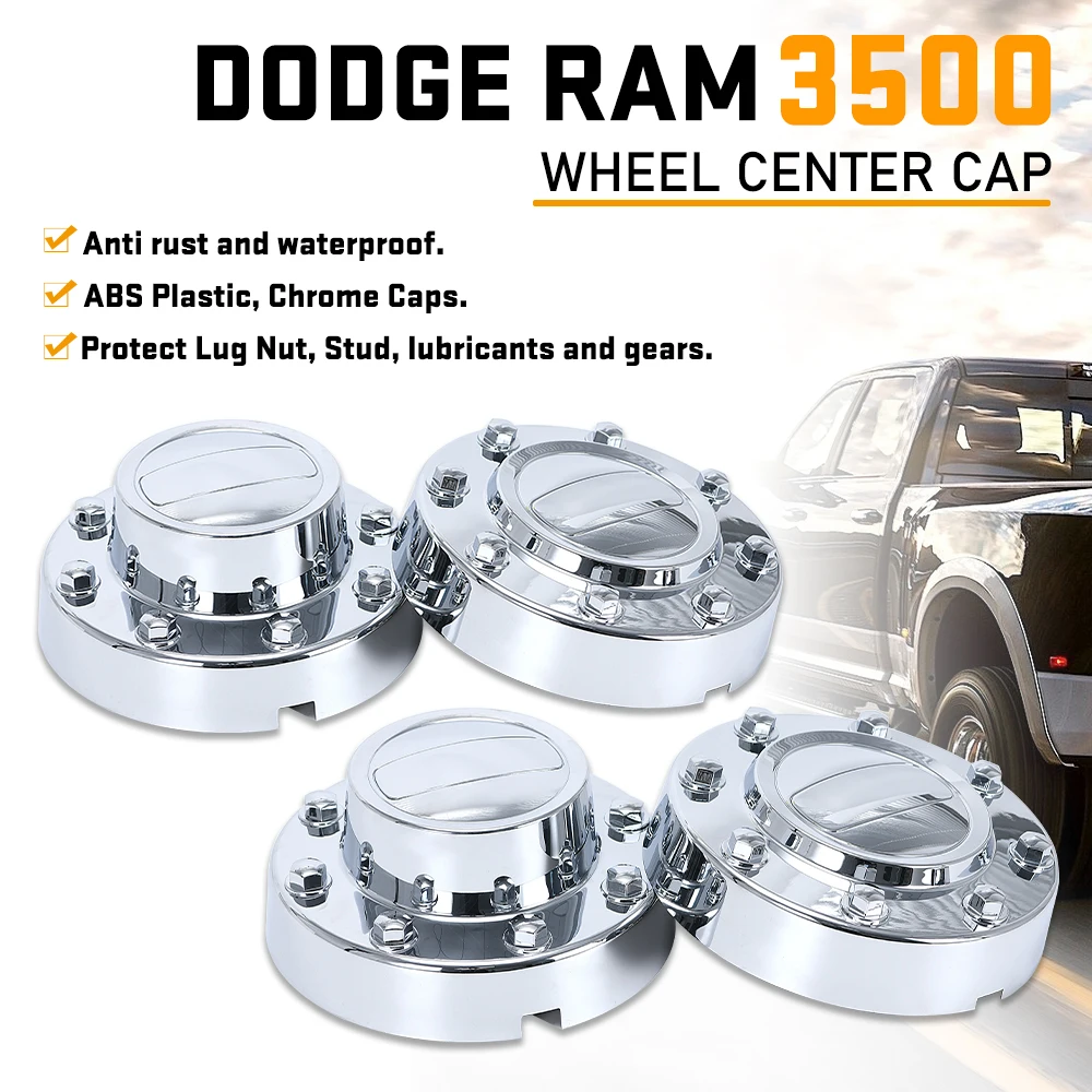 Conjunto de tampa central dianteira e traseira para 11-18 Dodge Ram 3500 8 furos 17" rodas de alumínio 68081010 AB/ 68081015 Tampa do cubo central AC