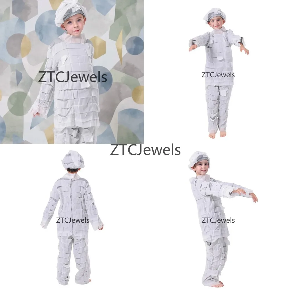 Disfraz de momia egipcia para niños, disfraz de Halloween, atuendo de tumba de faraón temible