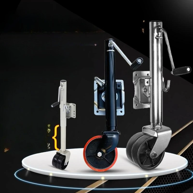 

6 inch hand crank adjustable high and low telescopic trailer yacht RV lifting support universal wheel caster heavy duty wheel