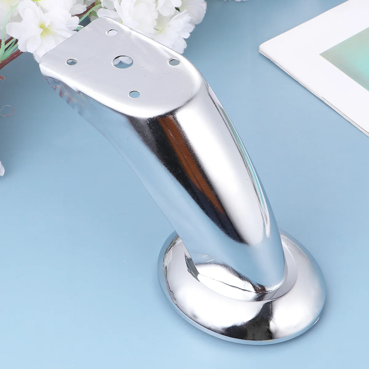 

4Pcs Iron Sofa Legs 5 Holes Non-Slip Furniture Support Feet Table Leg Stylish Home Improvement Accessory Silver Table Stand