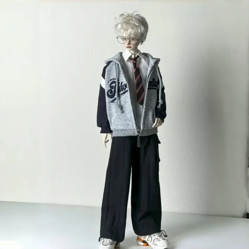 

1/4 Кукольный костюм для куклы Bjd 45 см, игрушка, бейсбольный трикотаж, толстовки, брюки, куртка, наряд, игровой домик, аксессуары для кукол, без куклы