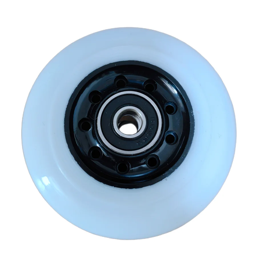 Roue de patin à roues alignées en PU, noir et blanc, 80A, 85A, 72mm, 76mm, 80mm