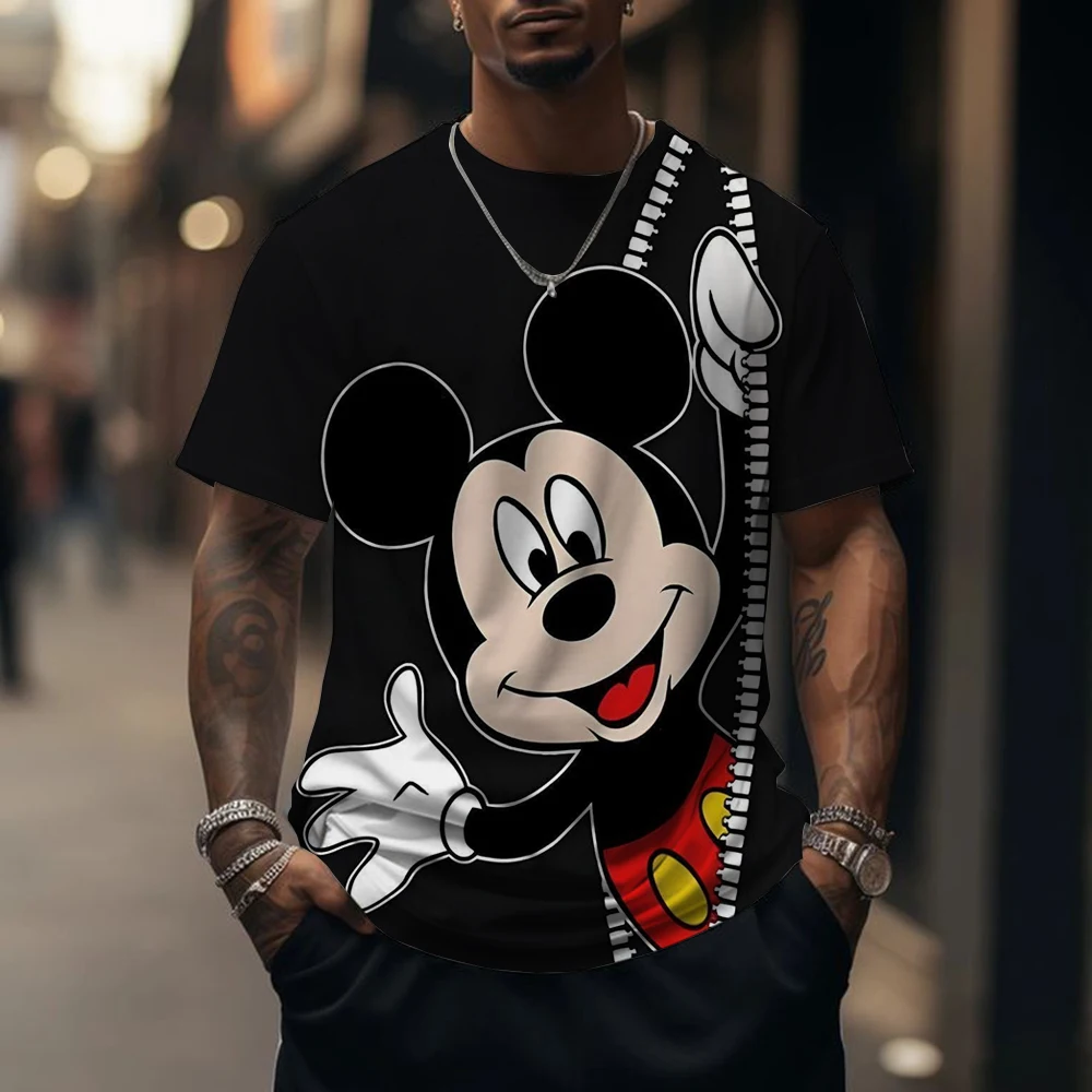 

Мужская футболка, одежда Disney с Микки Маусом, забавный принт, футболки для мальчиков с короткими рукавами, уличная одежда, футболки большого размера Y2k, топ Kid Ts