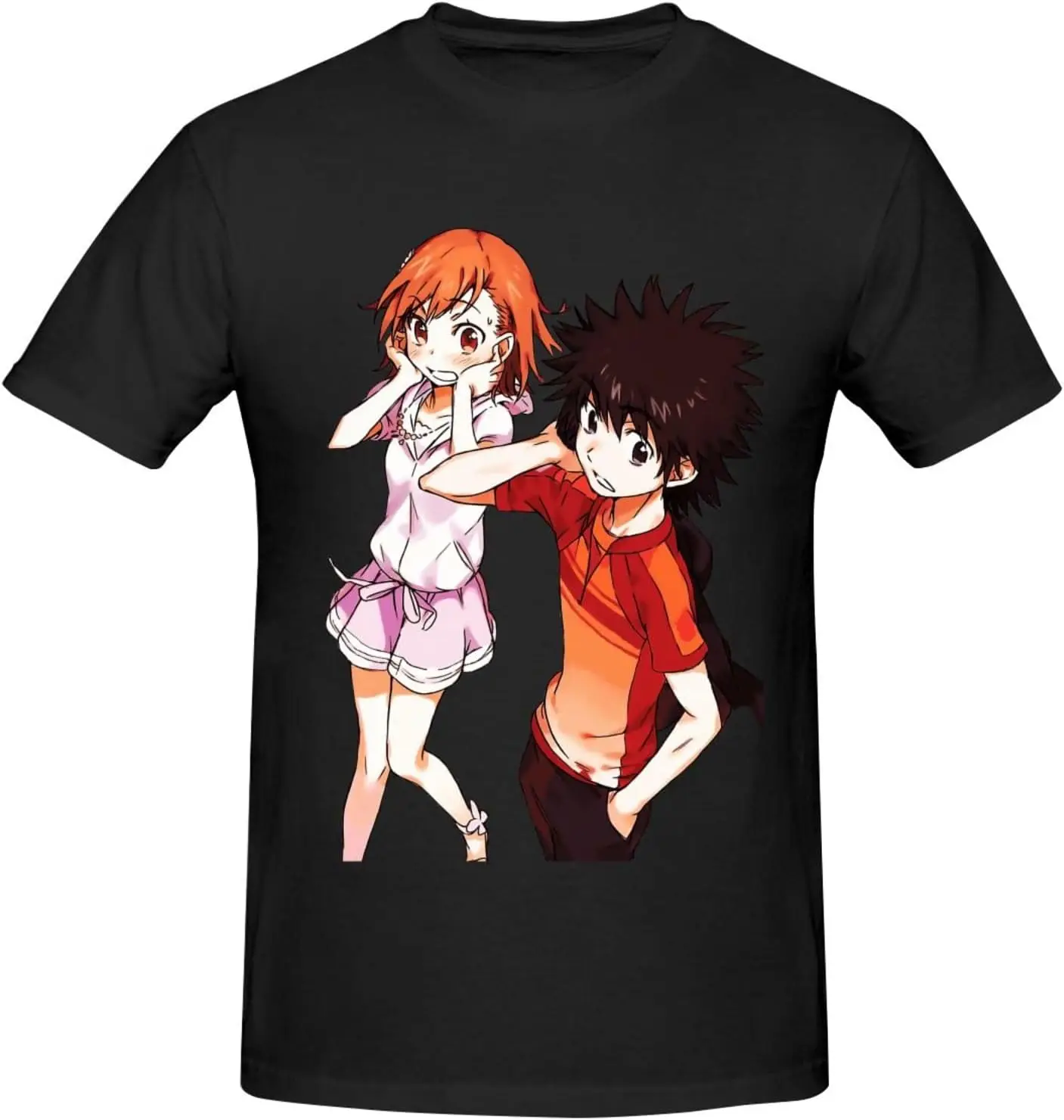 A Certain Anime Magical and Index Men's Pure Short Sleeve  Anime Graphic T-shirts for Men Clothing Women Tees