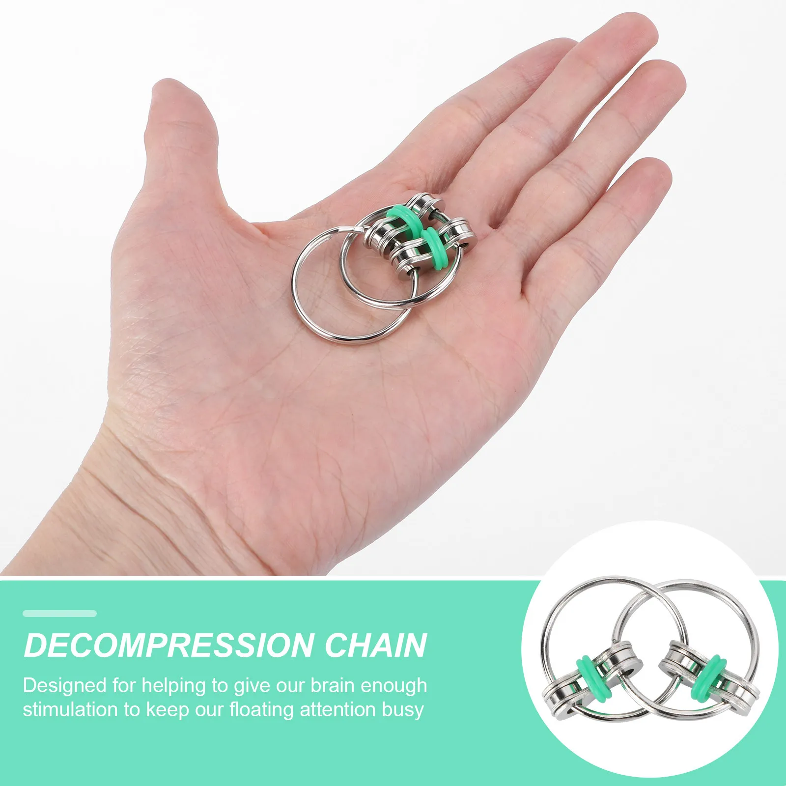 3 stuks metalen sleutelhanger hand tri-stress hersenstimulator creativiteit verbeelding ontwikkeling ontspanning