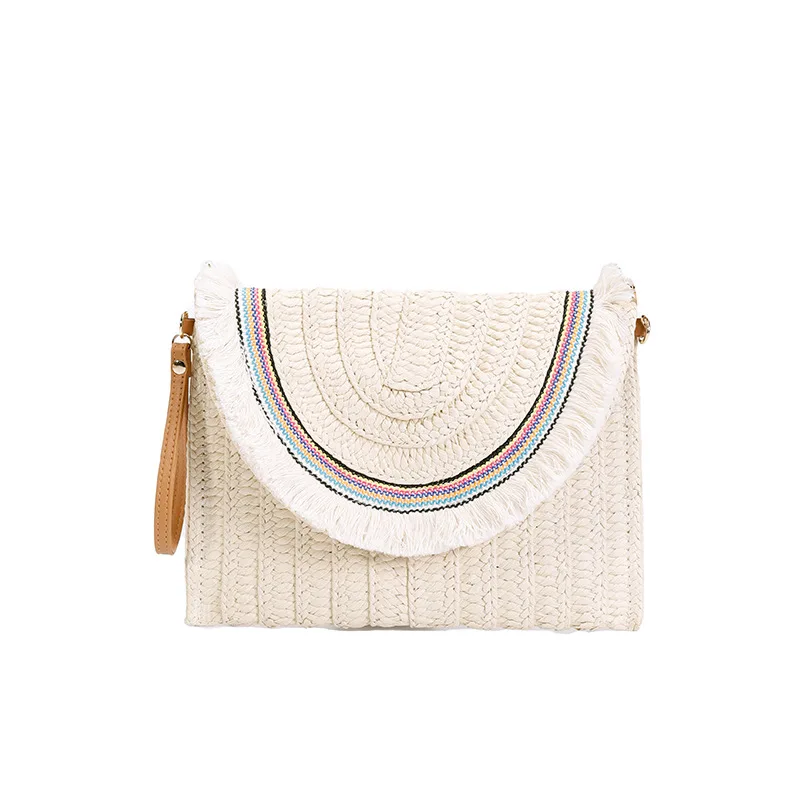 2024 Luxury Designer Straw Woven Bag for Women Handbags Straw Woven Summer Bohemia Beach Bag Small Solid Mobile Phone Coin Purse