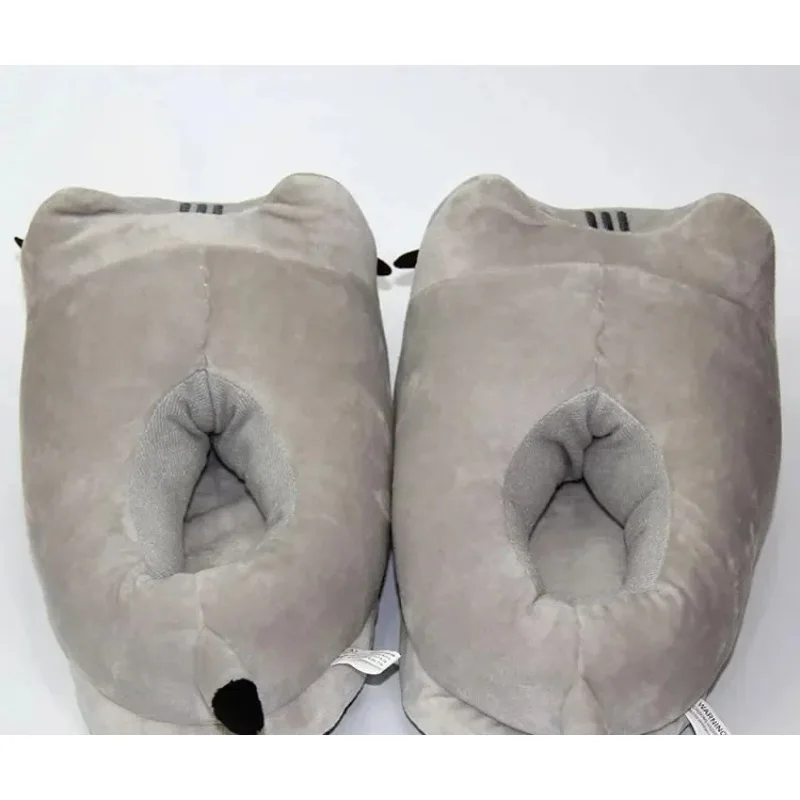 شباشب قطط مغطاة بالكامل برسوم كارتونية شرائح شتوية دافئة دمية قطيفة ناعمة أحذية غرفة نوم أنيمي لطيفة للاستخدام المنزلي للرجال والنساء #4