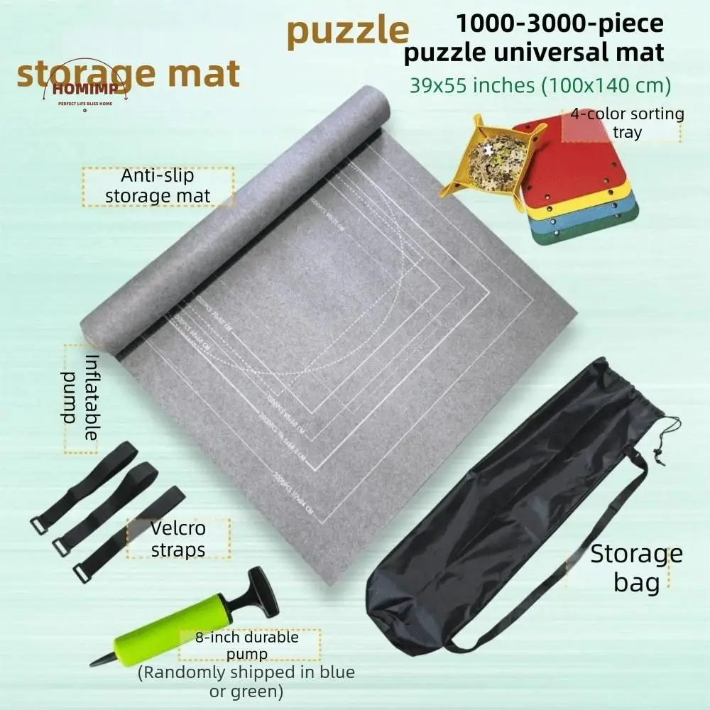 

Набор ковриков для хранения пазлов, нескользящие 1500/2000/3000 шт., подносы для сортировки пазлов, портативные закатанные коврики для головоломок