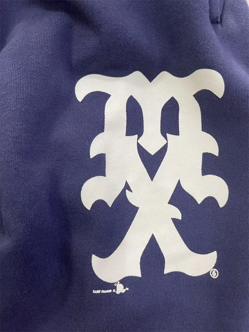 بنطال رياضي كبير الحجم للرجال من SAINT MICHAEL مصنوع من القطن الخالص مطبوع عليه حروف