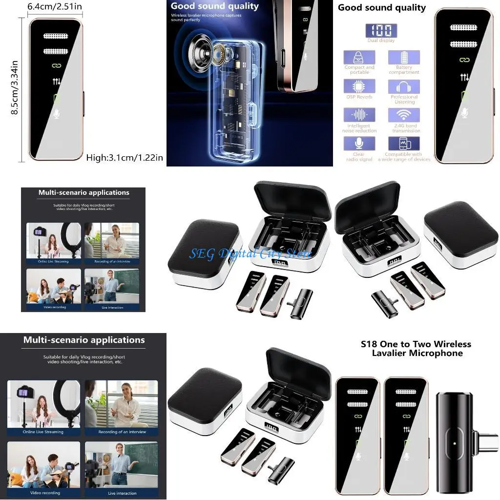 

U75B USB C Lapels Mic Wireless Lapels Microphones for Interviews Outdoor Recording