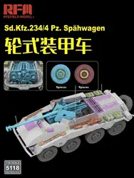 Rye Field Model RM-5118 1/35 Sd.Kfz.234/4 German 8-Wheeled Armored Car Full Interior Plastic Model Kit