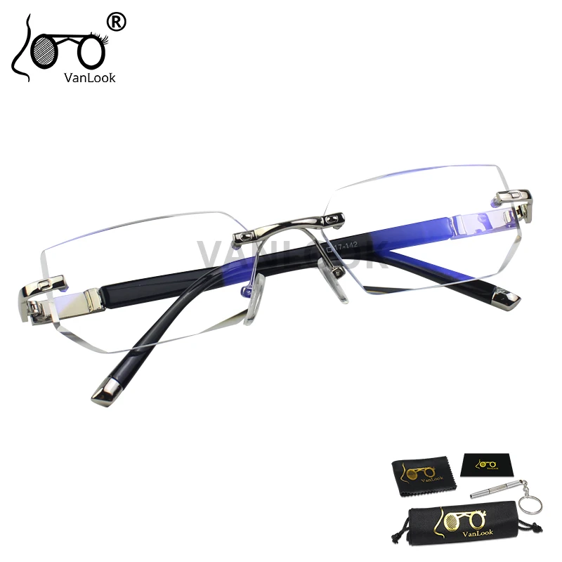 Gafas de protección con diamantes de imitación para hombre y mujer, lentes transparentes de protección UV con bloqueo de luz azul, sin marco