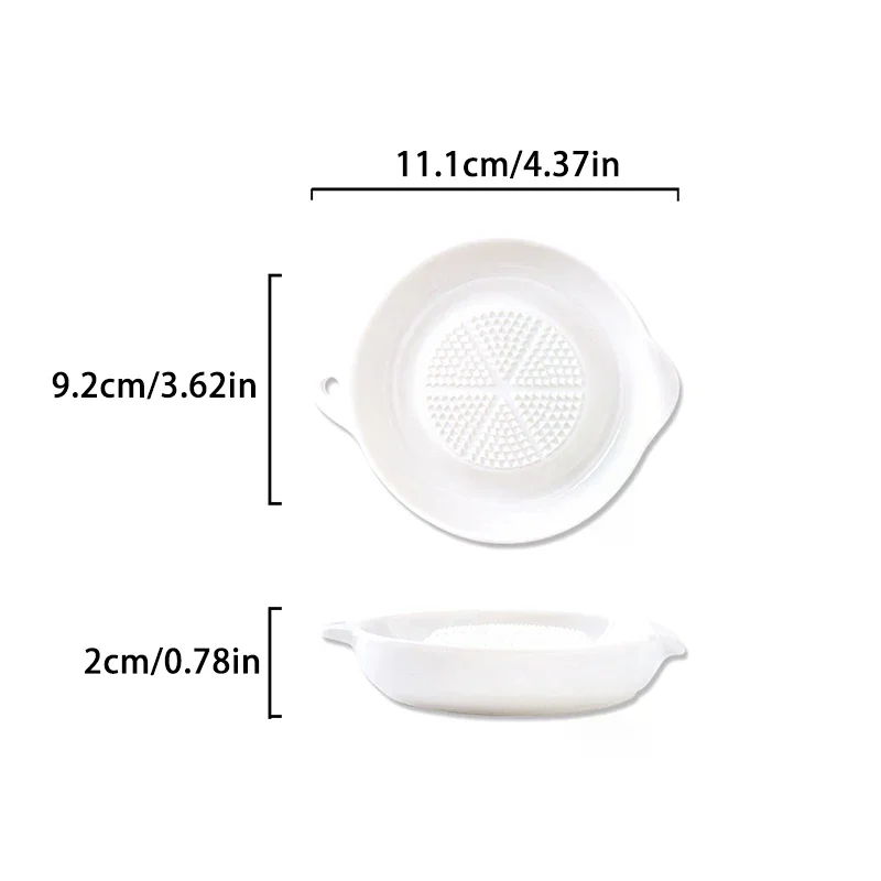 White Simple Style Ceramic Ginger Grater Tool Hand Grinder Garlic Masher Portable Porcelain Carrot Ginger Grinding Kitchen Tool
