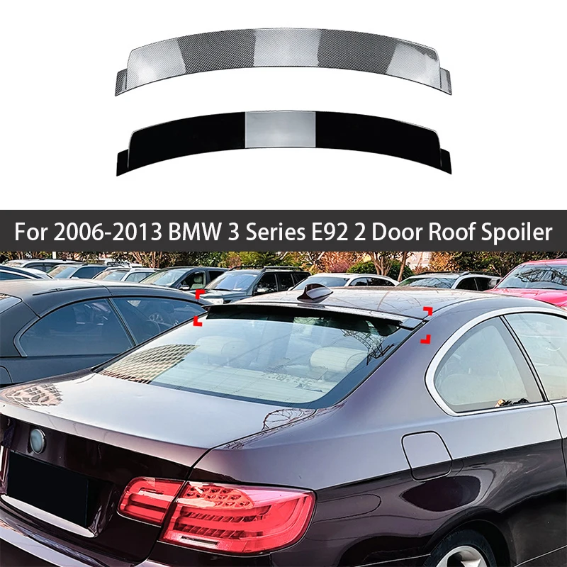 

Для 2006 07 08 09 10 11 12 2013 BMW 3 серии E92 2-дверный спойлер на крышу заднего окна, черный карбоновый тюнинг автомобиля, аксессуары, часть