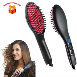 Pettine riscaldante elettrico spazzola lisciante professionale per capelli piastra per capelli a temperatura regolabile pettine caldo per capelli da donna