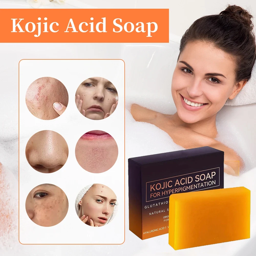 

100g Kojic Acid Dark Spot Freckle Remover Soap Bars Retinol Anti Aging Cleaning Brighten Skin Multipurpose Skin Lightening