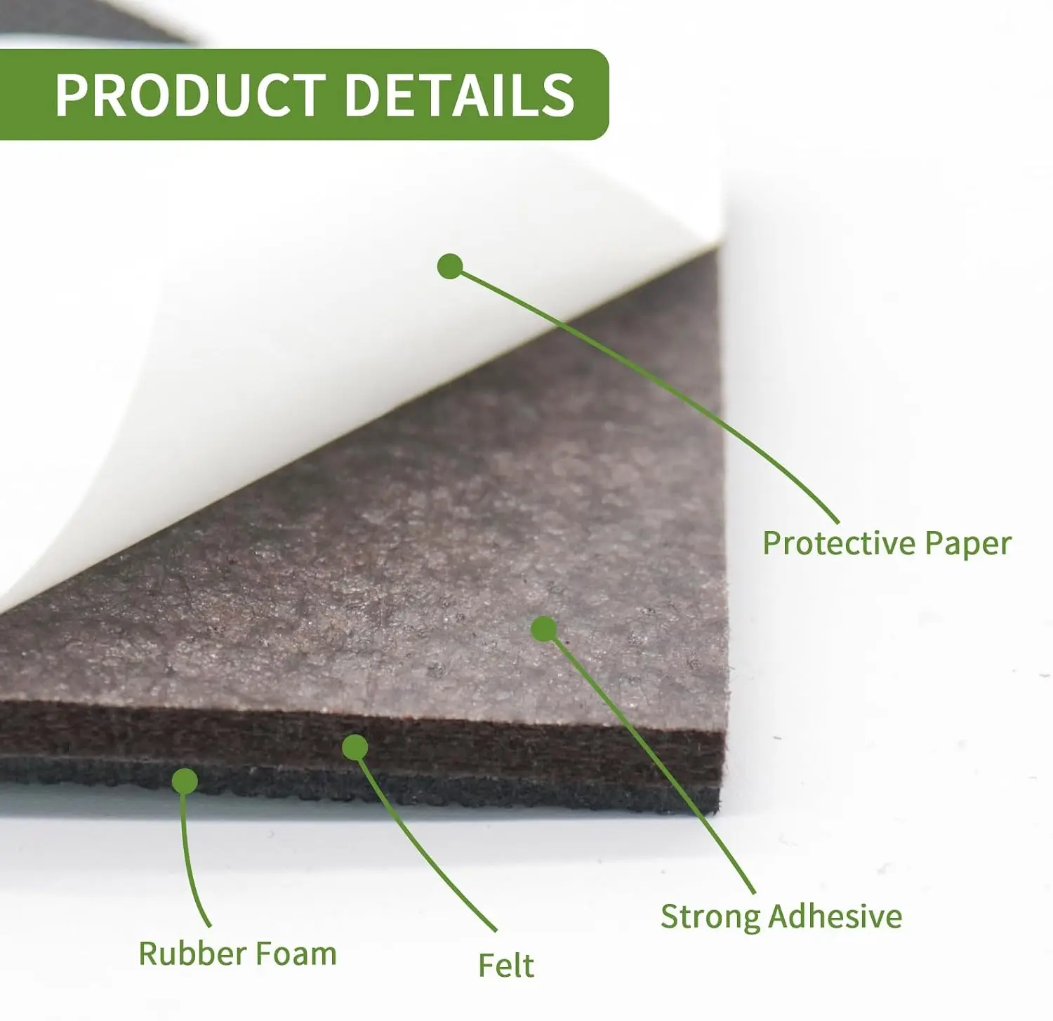 12pcs 3-Inch Premium Non-Slip Furniture Pads Rubber Feet Hardwood Floor Protectors for Couch & Furniture Legs