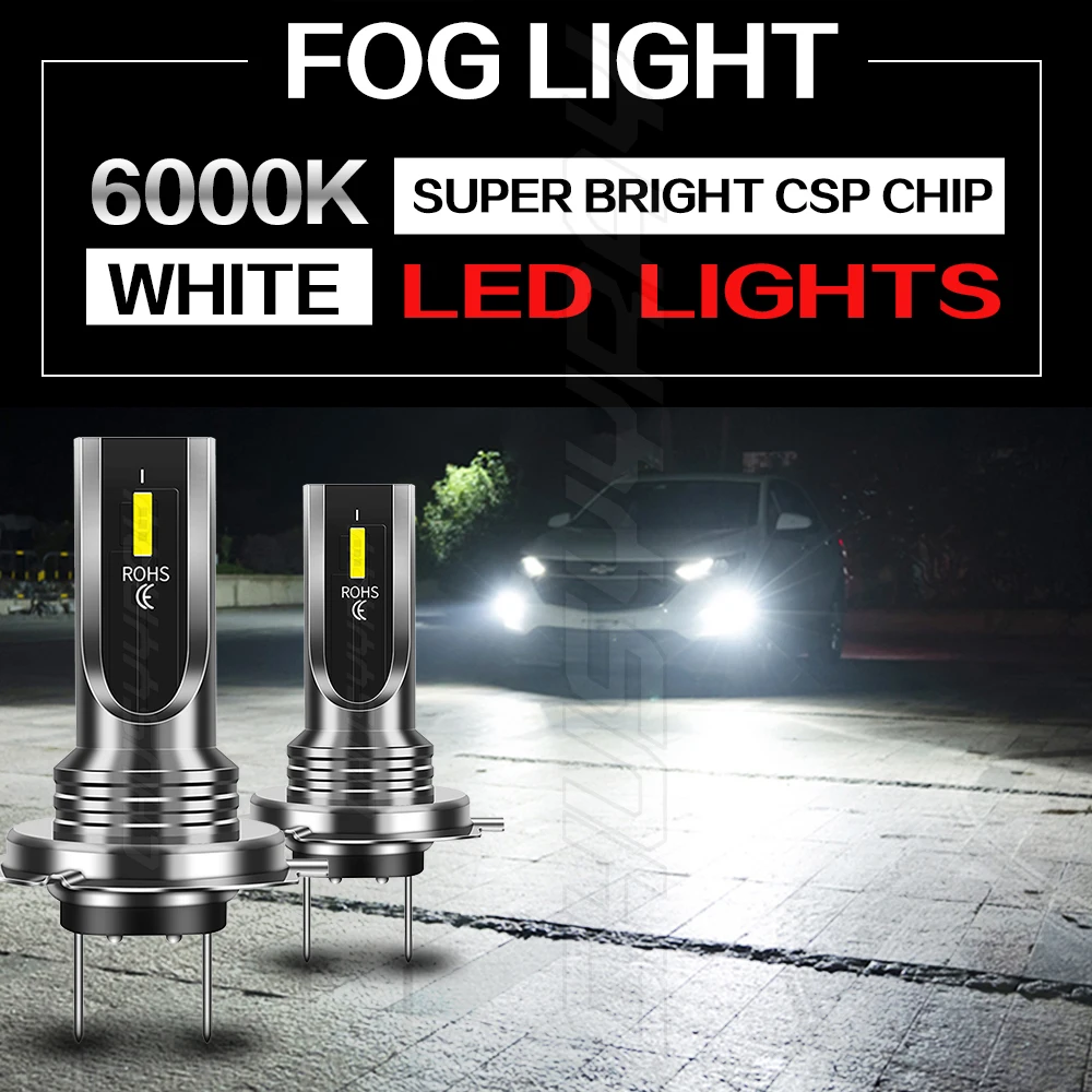 CHUSYYRAY 2PCS Car lights 210101-H7 Super Bright LED Headlights High Low Beam Fog Light Bulb White 6000K Car accsesories