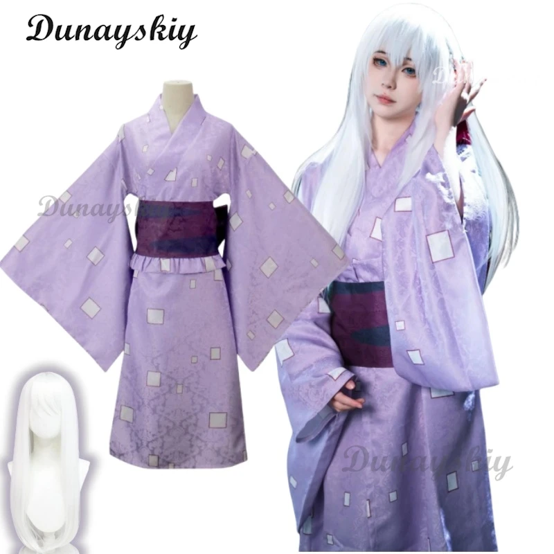 Anime Daki Ume Entertainment District Arc Yuukaku-Hen Cosplay Costume Wig Childhood Kimono Halloween Carnival Suit