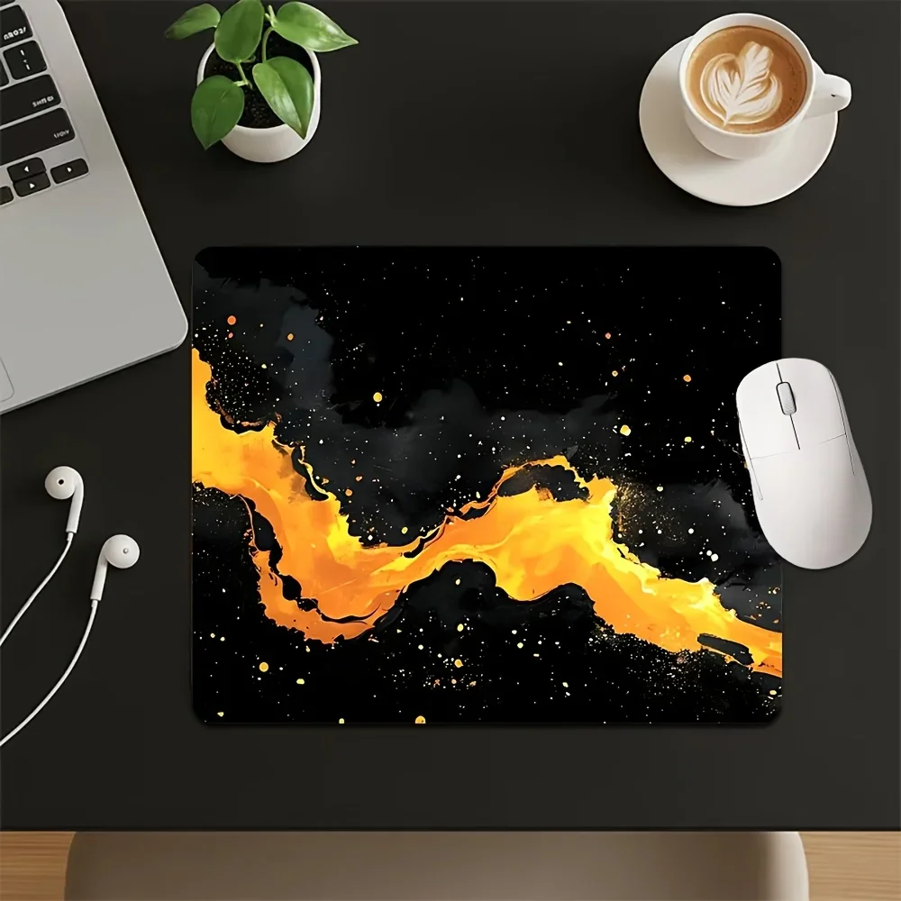 CIFBUY Small Mouse Pad Abstract Art Pattern Desk Mat Anti Slip Rubber Base Stitched Edges Home Office PC Laptop Accessories